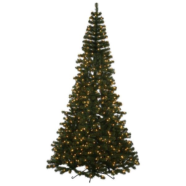 7.5' x 49" Artificial Green Fir Half Tree 600 Clear Miniature Lights