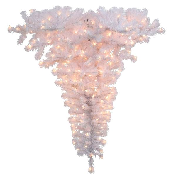 3.5' x 42" White Ceiling Tree 250 Clear Miniature Lights