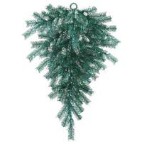 Vickerman 36" Artificial Aqua Tinsel Teardrop 50 Teal Miniature Lights