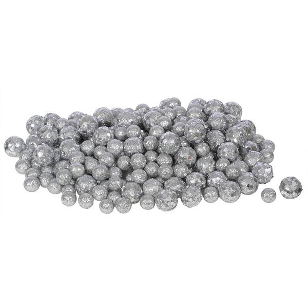 20-25-30MM Silver Glitter Ball Ornament (68-72 pack)