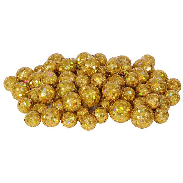 20-25-30MM Gold Glitter Ball Ornament (68-72 pack)