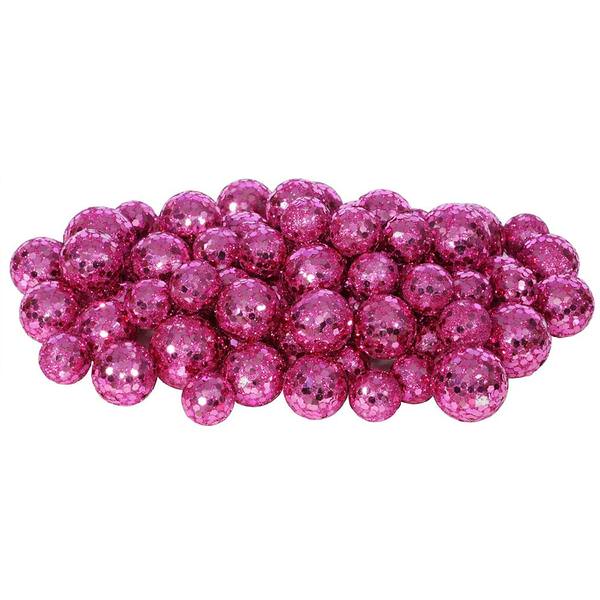 20-25-30MM Magenta Glitter Ball Ornament (68-72 pack)