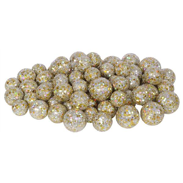 20-25-30MM Champagne Glitter Ball Ornament (68-72 pack)