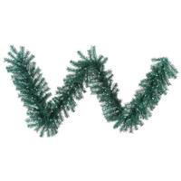 Vickerman 9' x 14" Artificial Aqua Tinsel Garland 100 Teal LED Lights