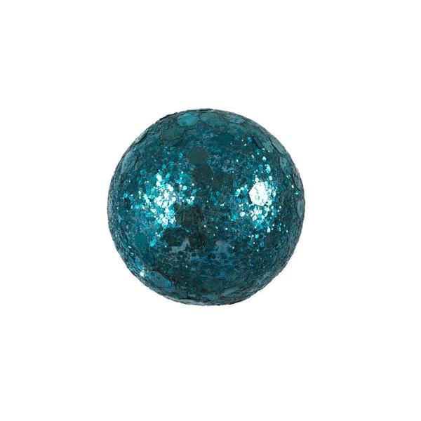 20/25/30 mm Turquoise Glitter Ball Ornament (72 Pack)