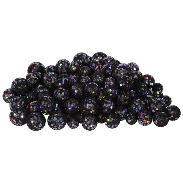 20-25-30MM Black Glitter Ball Ornament (68-72 pack)