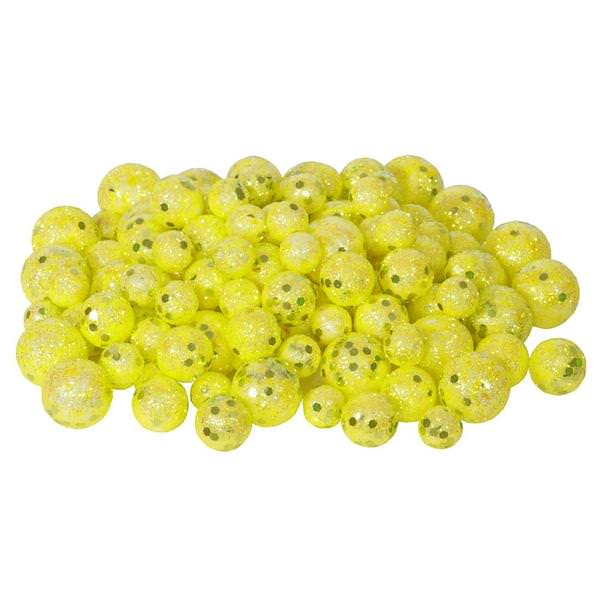 20-25-30MM Yellow Glitter Ball Ornament (68-72 pack)