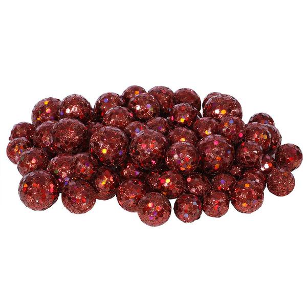 20-25-30MM Wine Glitter Ball Ornament (68-72 pack)