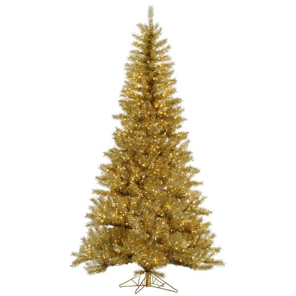10' x 63" Gold / Silver Tinsel 1300 Warm White Lightts