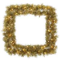 Vickerman 30" Artificial Gold / Silver Tinsel Square Wreath
