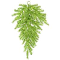 Vickerman 36" Artificial Lime / Green Tinsel Teardrop 50 Green LED Lights