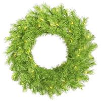 Vickerman 24" Artificial Lime Green Tinsel Wreath 50 Green LED Lights