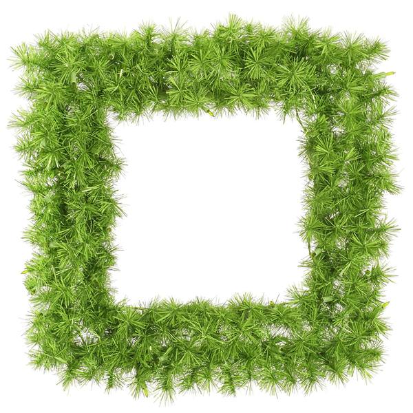 30" Artificial Lime / Green Tinsel Square Wreath