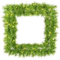 Vickerman 30" Artificial Lime / Green Tinsel Square Wreath 50 Lime Miniature Lights