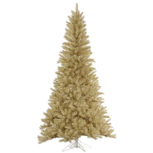 10' x 63" White / Gold Tinsel