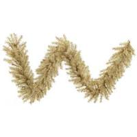 Vickerman 9' x 14"Artificial  White / Gold Tinsel Garland