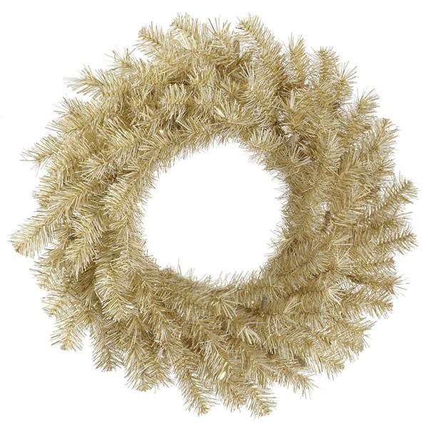 36" Artificial White / Gold Tinsel