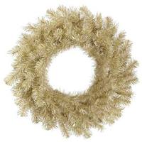 Vickerman 48" Artificial White / Gold Tinsel Wreath