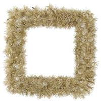 Vickerman 30" Artificial White / Gold Tinsel Square Wreath
