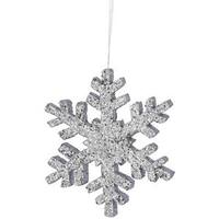 Vickerman 12" Pewter Glitter Snowflake Outdoor Ornament