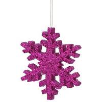 Vickerman 18" Magenta Outdoor Glitter Snowflake Ornament