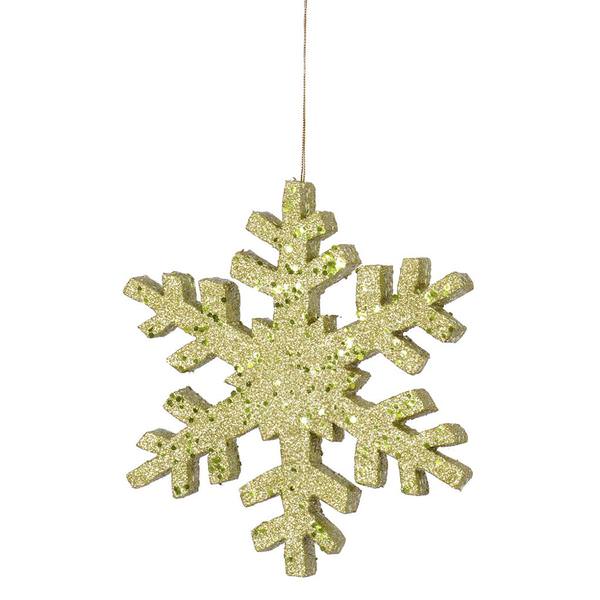 18" Lime Outdoor Glitter Snowflake Ornament