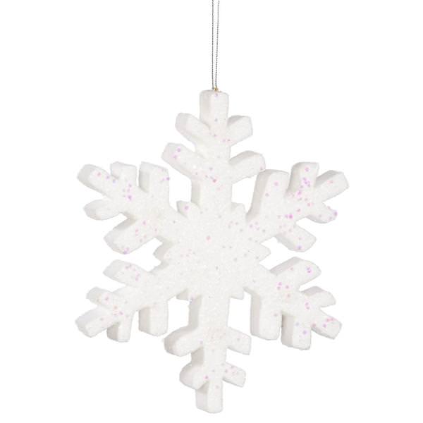 24" White Outdoor Glitter Snowflake Ornament