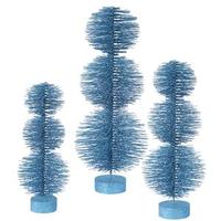 Vickerman 20" 24" 28" Turquoise Glitter Topiary Set