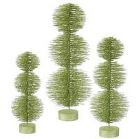 Vickerman 20" 24" 28" Lime Green Glitter Topiary Set