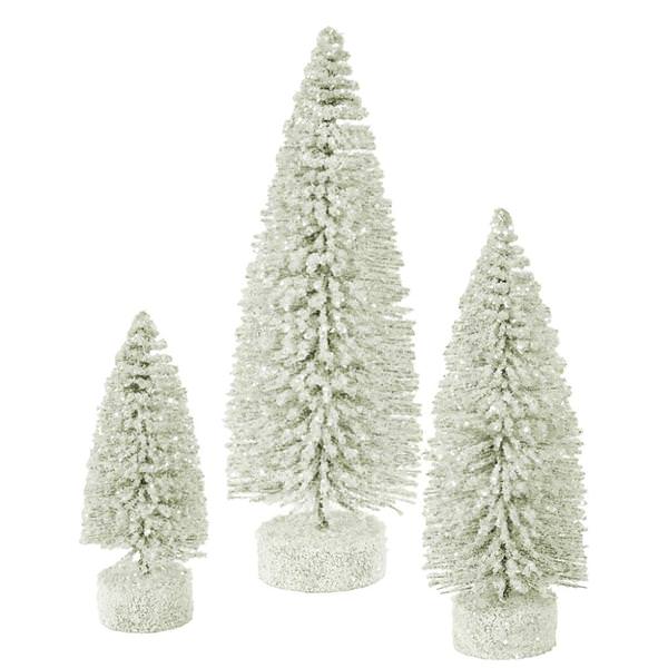 5" 7" 9" White Snow Oval Tree Set