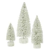 Vickerman 5" 7" 9" White Snow Oval Tree Set