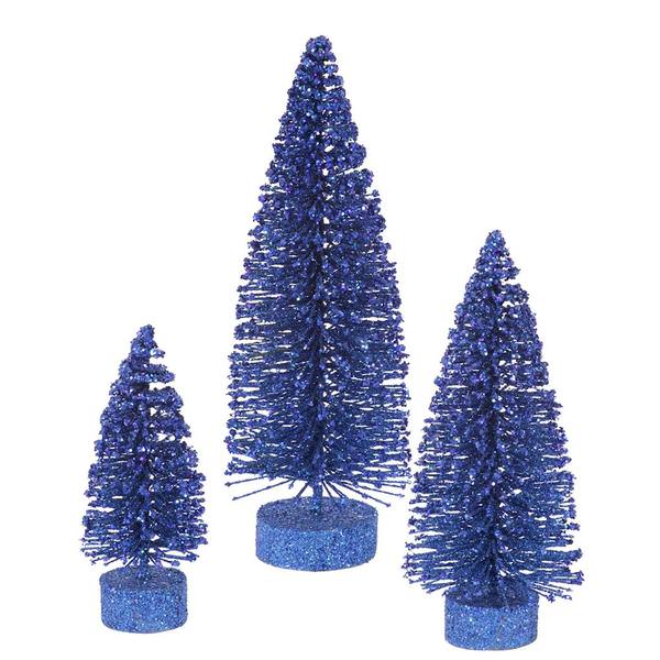 5" 7" 9" Blue Glitter Oval Tree Set