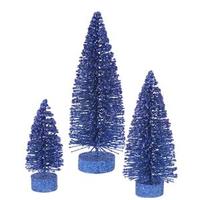 View 5" 7" 9" Blue Glitter Oval Tree Set