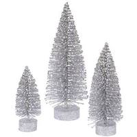 Vickerman 5" 7" 9" Silver Glitter Oval Tree Set