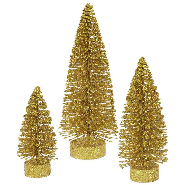 5" 7" 9" Gold Glitter Oval Tree Set