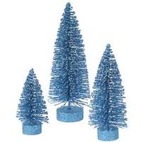 Vickerman 5" 7" 9" Turquoise Glitter Oval Tree Set