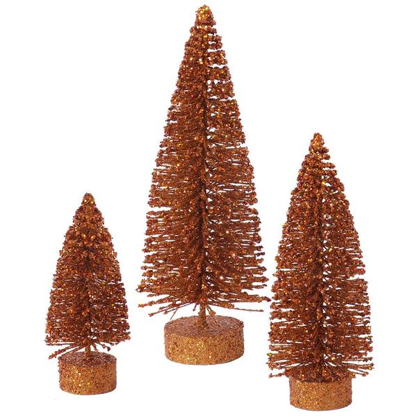 5" 7" 9" Copper Glitter Oval Tree Set
