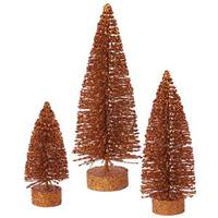 Vickerman 5" 7" 9" Copper Glitter Oval Tree Set