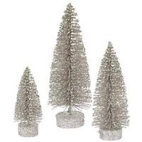 Vickerman 5" 7" 9" Champagne Glitter Oval Tree Set