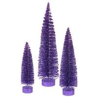 Vickerman 12" 16" 20" Purple Glitter Oval Tree Set
