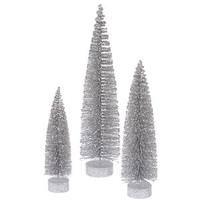 Vickerman 12" 16" 20" Silver Glitter Oval Tree Set