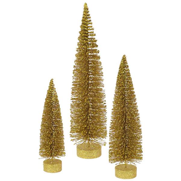 12" 16" 20" Gold Glitter Oval Tree Set