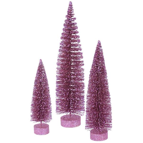 12" 16" 20" Orchid Glitter Oval Tree Set
