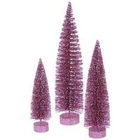 Vickerman 12" 16" 20" Magenta Glitter Oval Tree Set