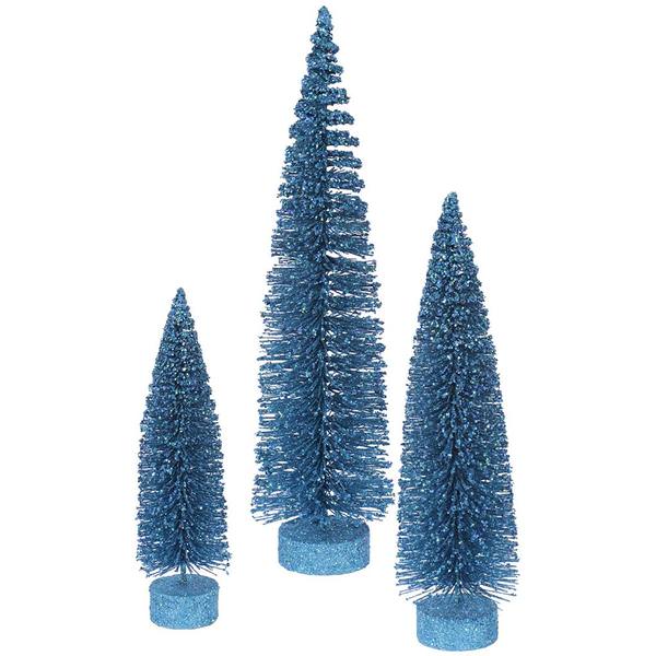 12" 16" 20" Turquoise Glitter Oval Tree Set