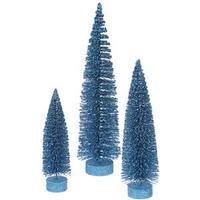 Vickerman 12" 16" 20" Turquoise Glitter Oval Tree Set