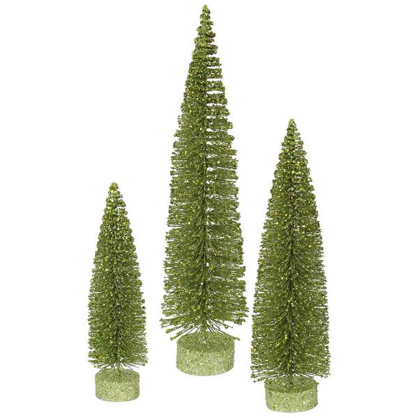 12" 16" 20" Lime Green Glitter Oval Tree Set