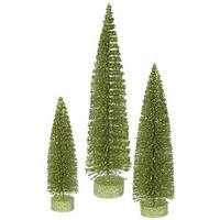 Vickerman 12" 16" 20" Lime Green Glitter Oval Tree Set