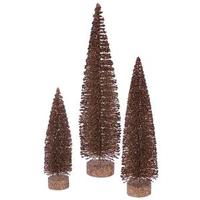 Vickerman 12" 16" 20" Mocha Glitter Oval Tree Set