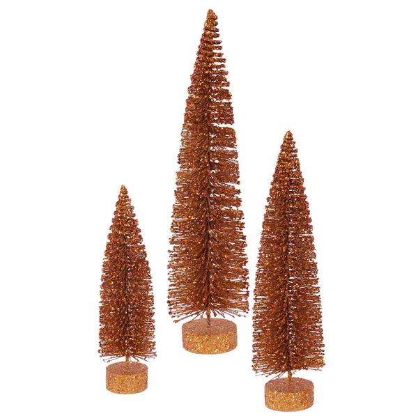 12" 16" 20" Copper Glitter Oval Tree Set